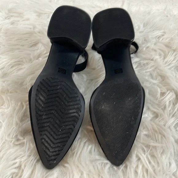 LULUS Ellarose Black Suede Ankle Strap Chunky Heels Size 5 NEW - Picture 11 of 15